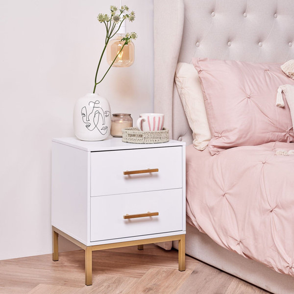 White bedside deals table 30cm wide